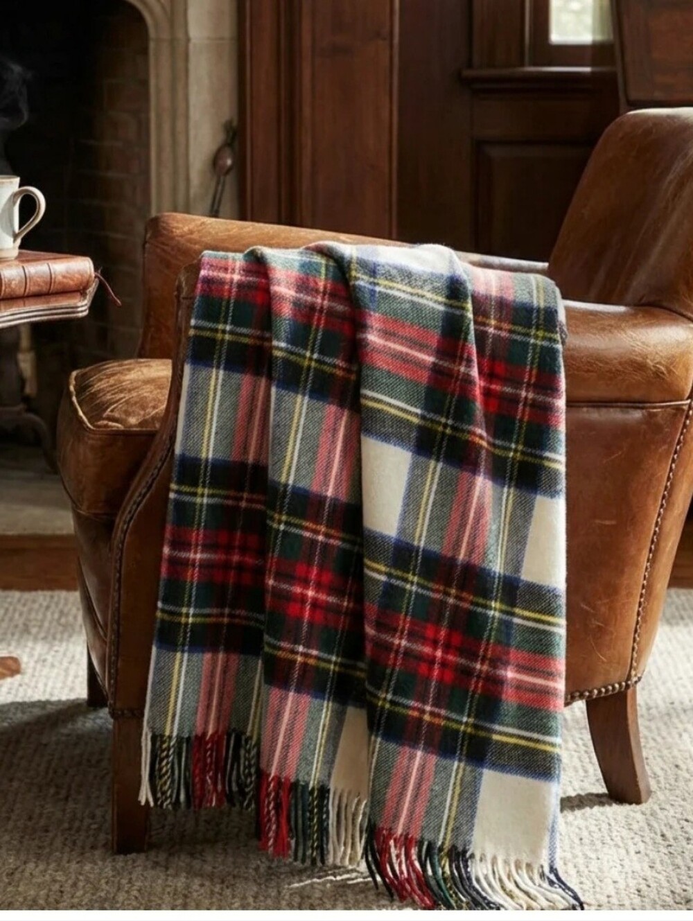 Prince Of Scots Highland Tartan Tweed Wool Throw 72" x 59"  Retail $320